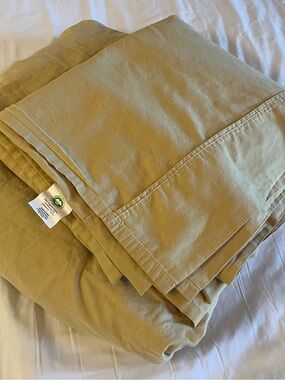 100% Organic Cotton King Sheet Set in Goldenrod Mustard Yellow- Flat and Fitted